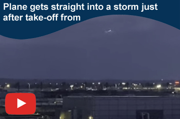 Plane gets straight into a storm just after take-off from