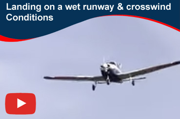 landing on a wet runway & crosswind conditions